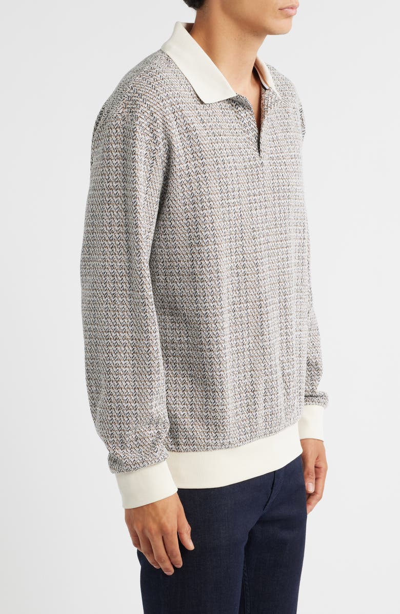 BOSS Sota Long Sleeve Polo Sweater, Alternate, color, Open White