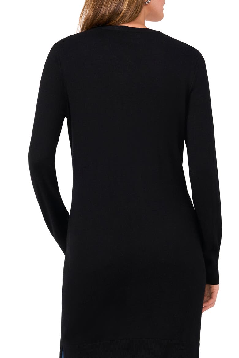 Open Front Longline Cardigan, Alternate, color, RICH BLACK