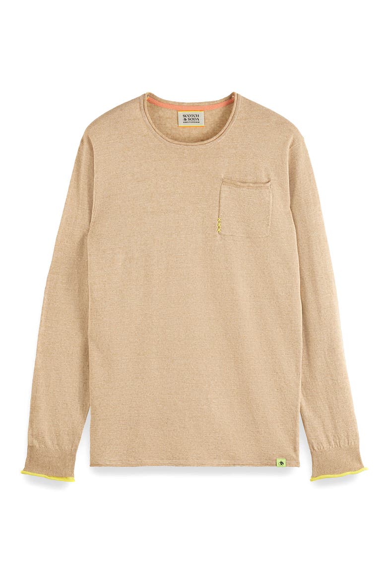Linen & Cotton Sweater, Alternate, color, MEDIUM BEIGE