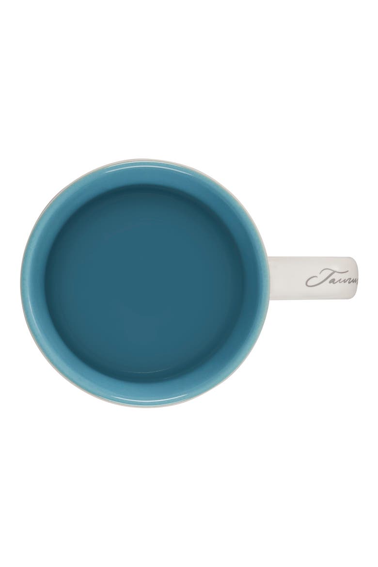 Zodiac Stoneware Mug, Alternate, color, WHITE/ TEAL BLUE