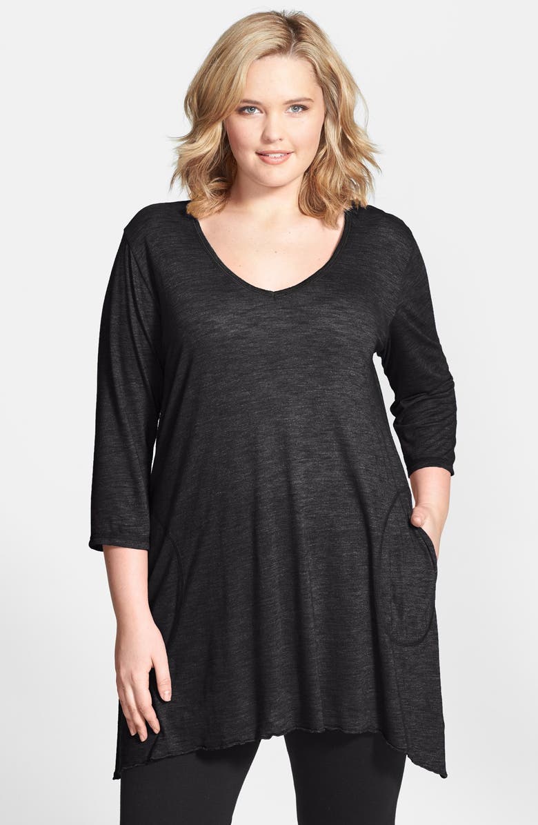 Allen Allen Slub Knit V-Neck Tunic, Main, color, 