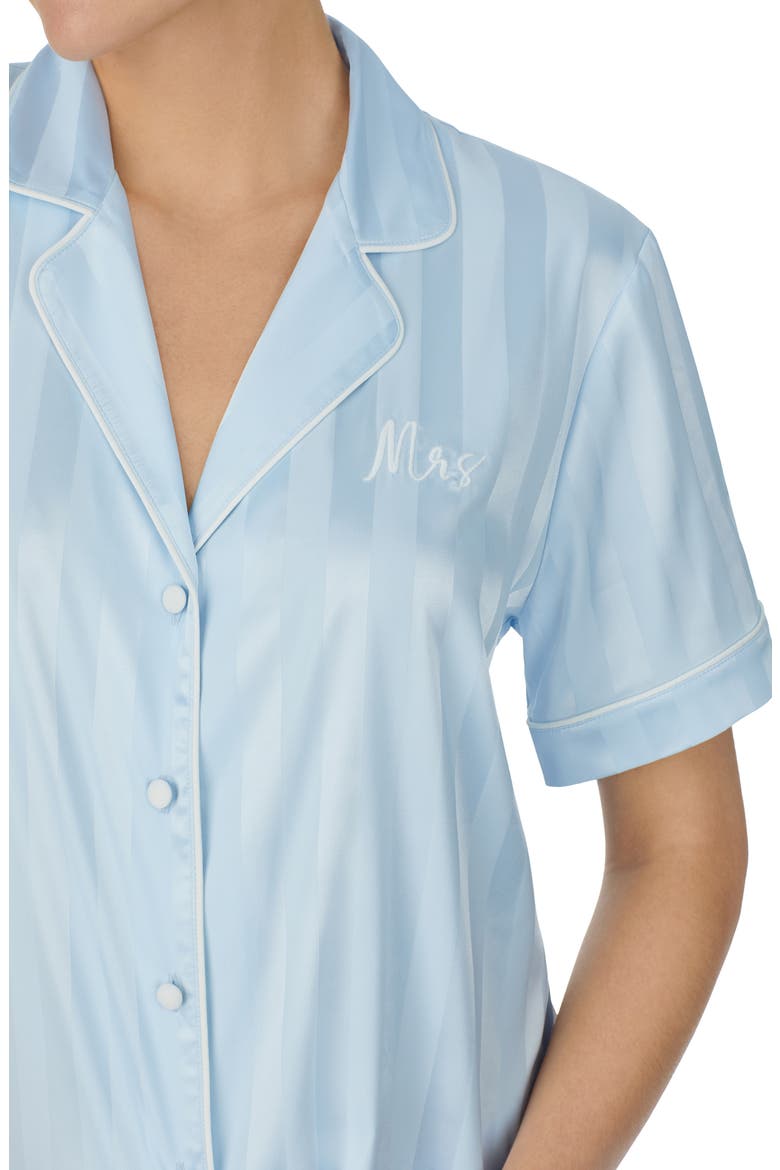 print short pajamas, Alternate, color, AQUA STRIPE