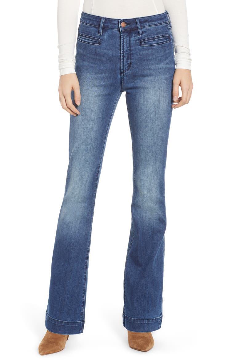 High Waist Flare Jeans, Main, color, MEDIUM WASH