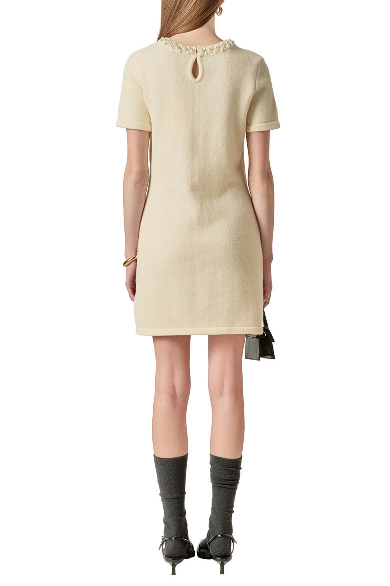 Bead & Rhinestone Sweater Dress, Alternate, color, OFF WHITE