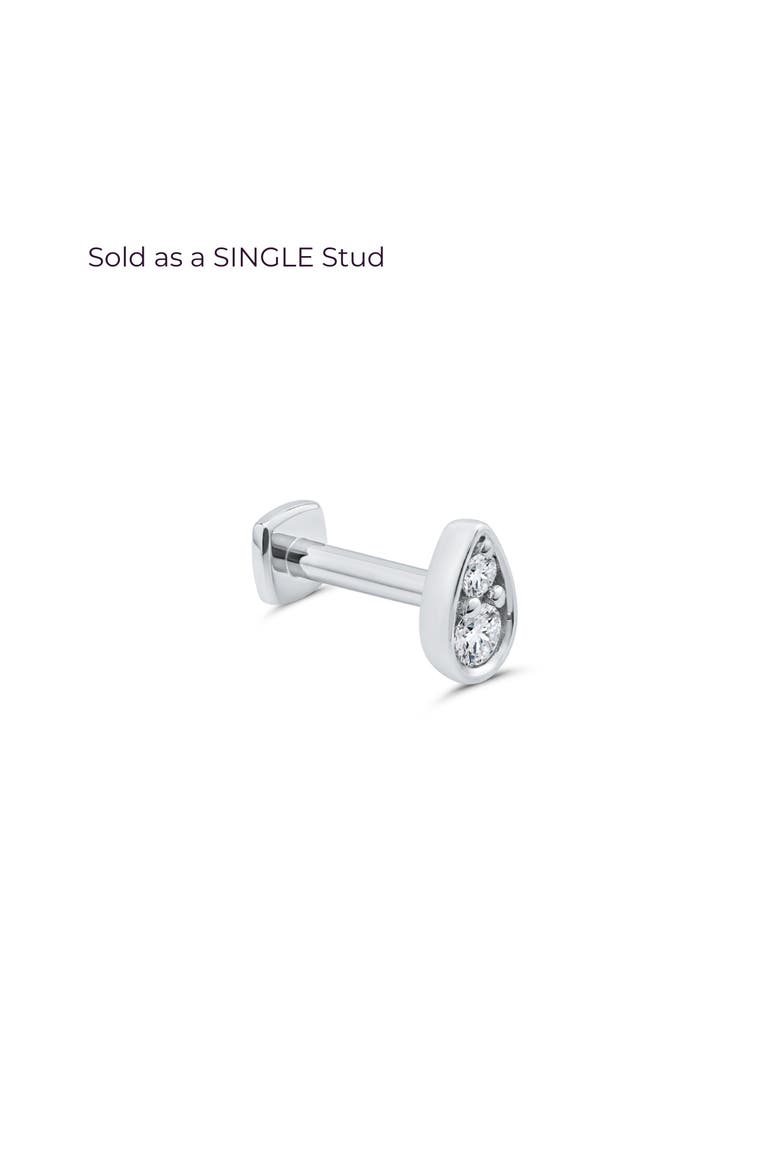Perfect-Pear Flat Back Stud, Main, color, White Gold
