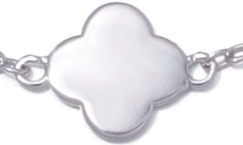 Adornia Silver Plated Clover Station Bracelet In Brown