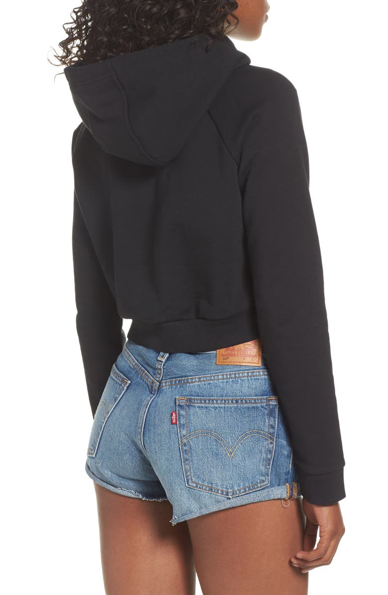 adidas Trefoil Logo Crop Hoodie, Alternate, color, 