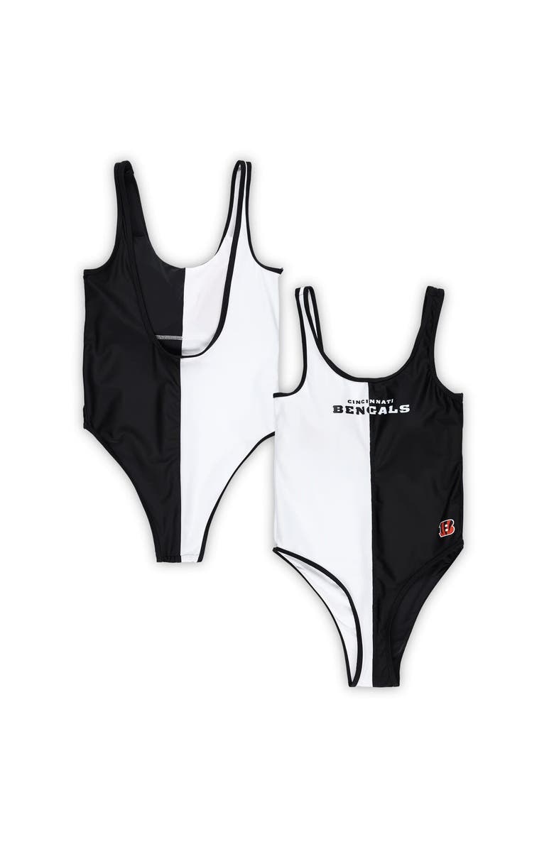 G-III 4HER BY CARL BANKS Women's G-III 4Her by Carl Banks Black/White Cincinnati Bengals Last Stand One-Piece Swimsuit, Main, color, Black