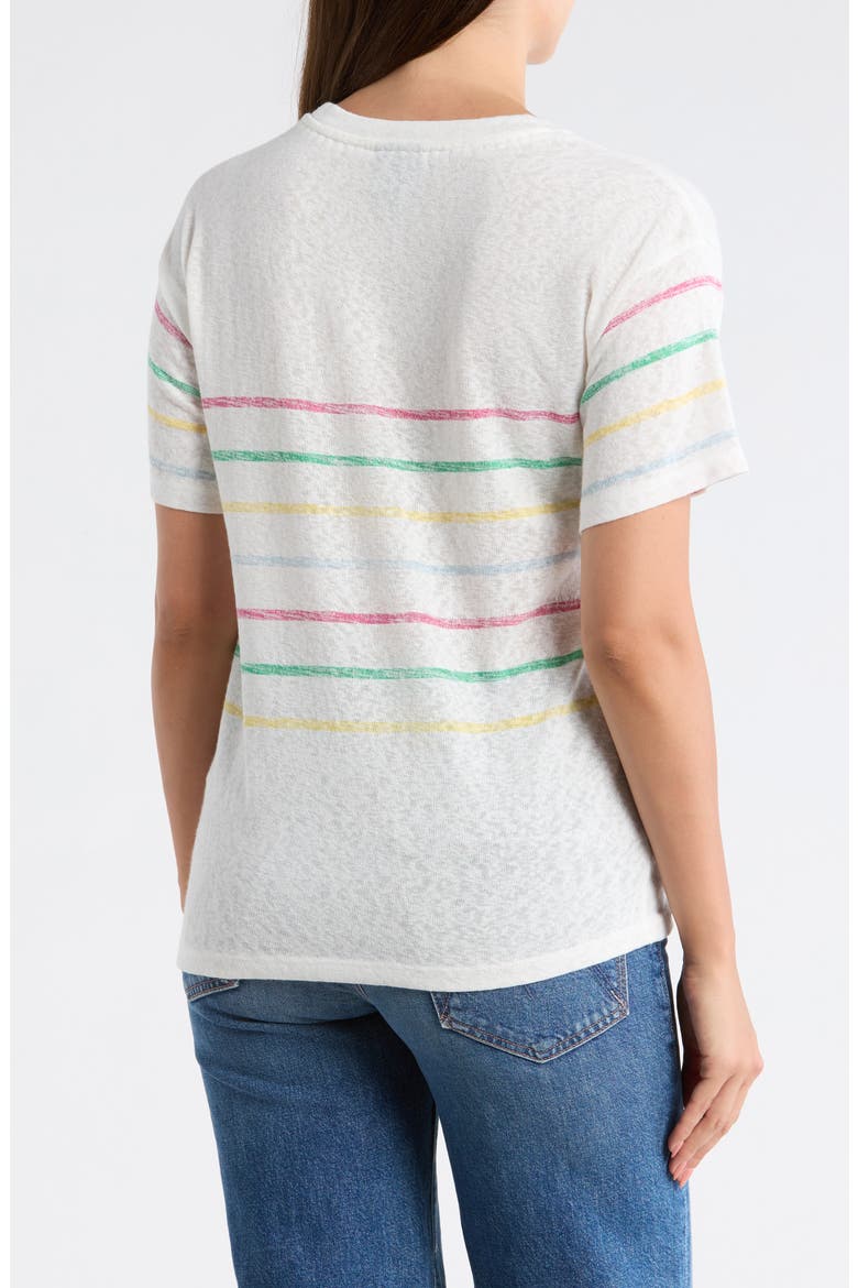 Stripe Crewneck Slubbed T-Shirt, Alternate, color, LIGHT YELLOW/BRIGHT GREEN/FUS-