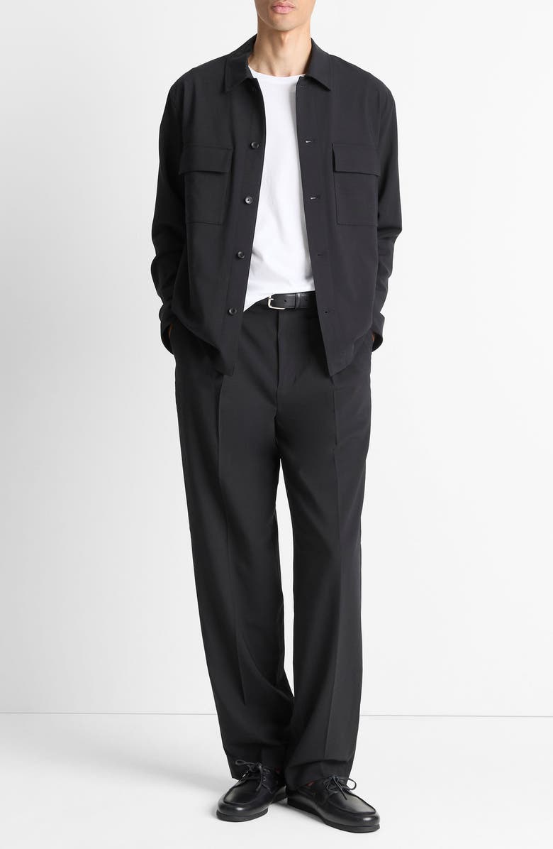 Vince Stretch Wool Blend Shirt Jacket, Alternate, color, Black