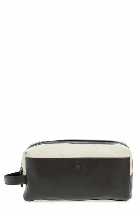 Original Penguin Linen & Faux Leather Dopp Kit
