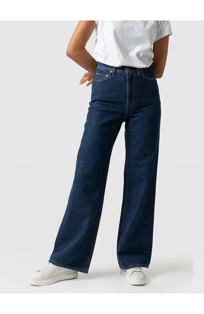 Saint + Sofia Wide Leg Jeans, Main, color, Indigo Blue