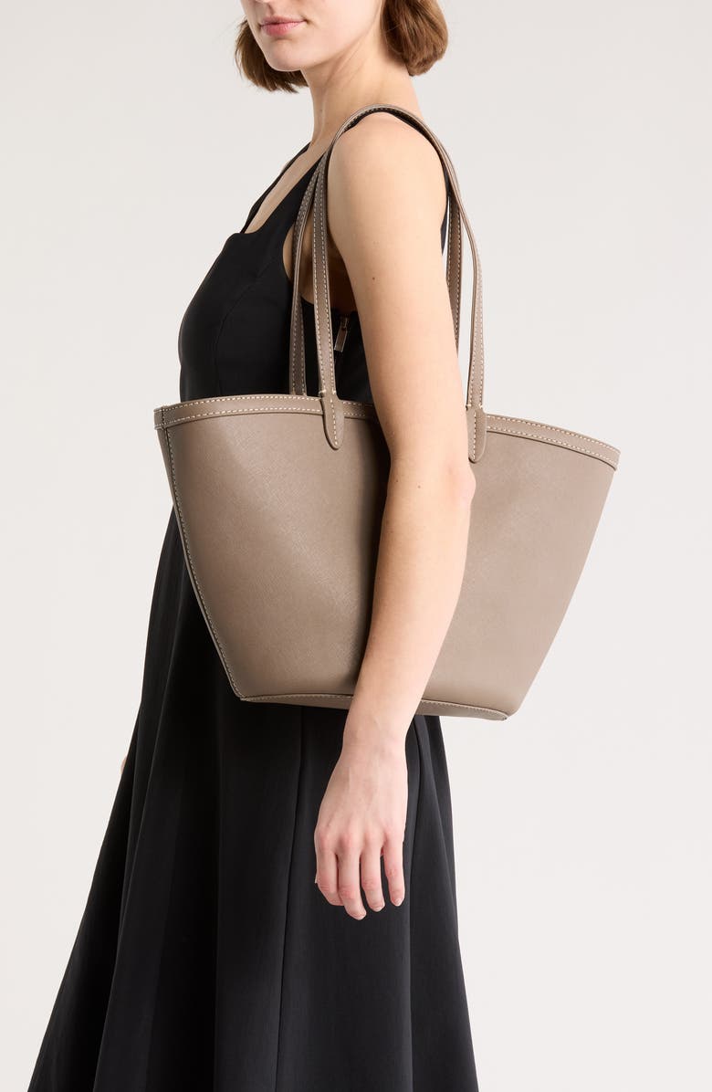 Saige Leather Fan Tote Bag