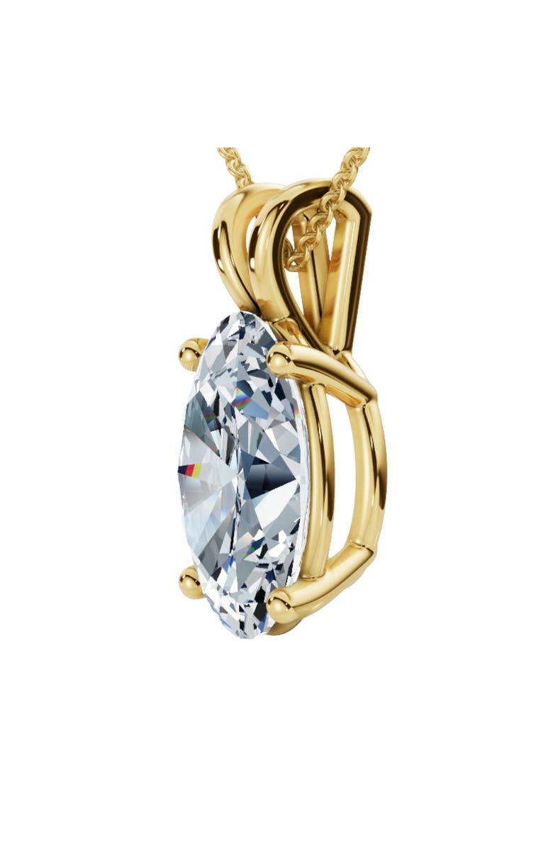 Bliss Diamond Oval Solitaire Diamond 4-Prong Pendant 14k Gold 18" Necklace Lab Grown, Main, color, Yellow Gold - 6Ct