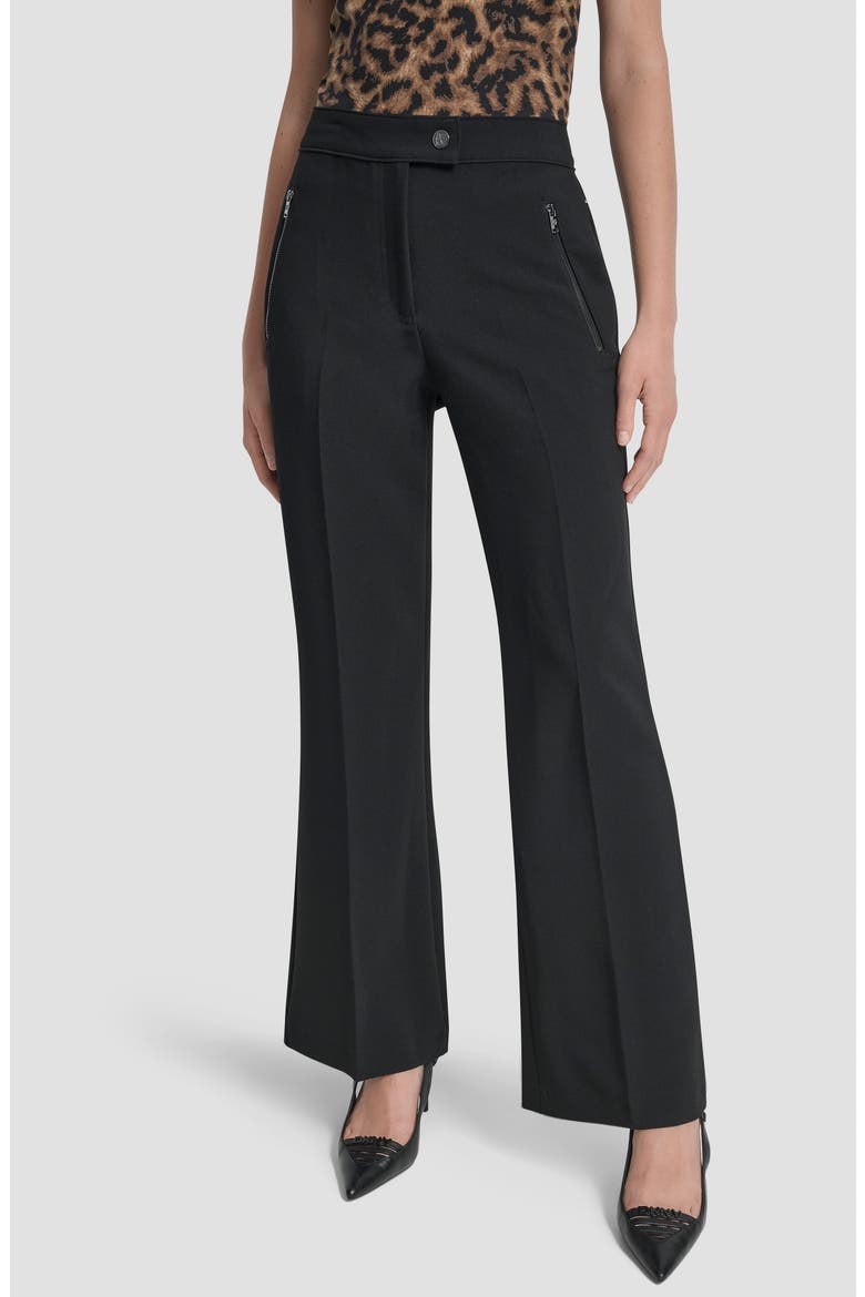 Double Weave Flare Pants, Main, color, BLACK