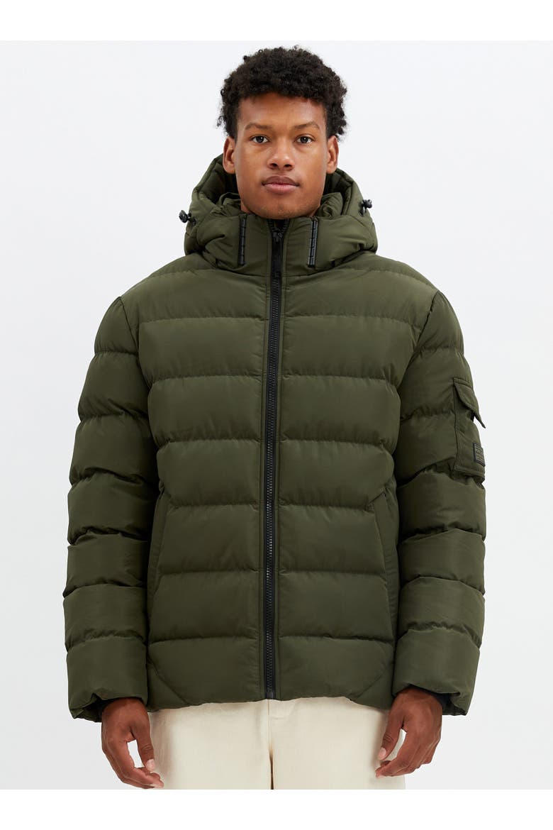 QUILTED PUFFER JACKET, Main, color, Leek
