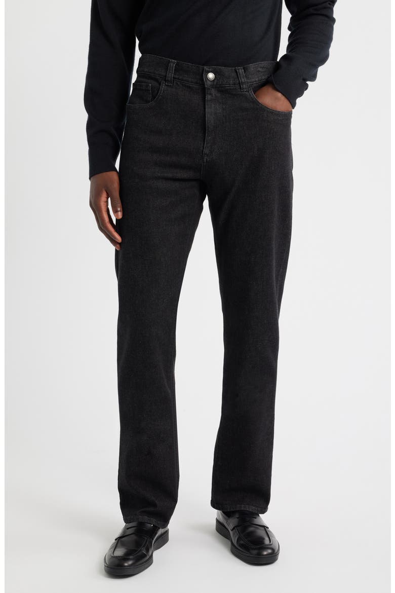 Straight Leg Jeans, Main, color, BLACK