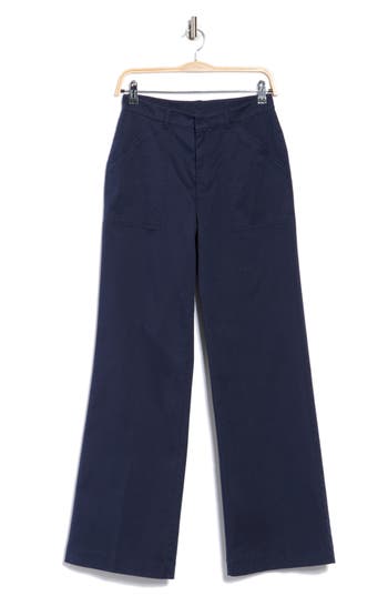 Atm Anthony Thomas Melillo Twill Flare Leg Pants In Navy