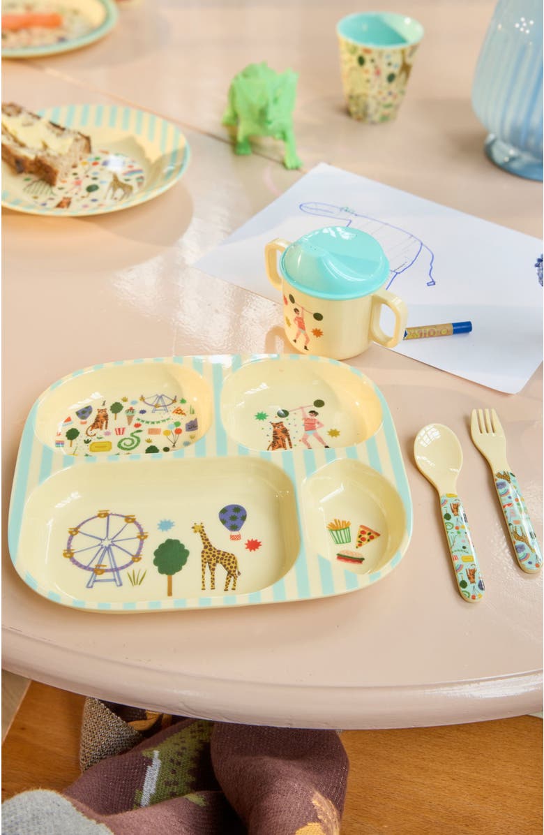 Rice by Rice Melamine Baby Dinner Set Fun Fair, Alternate, color, Mint