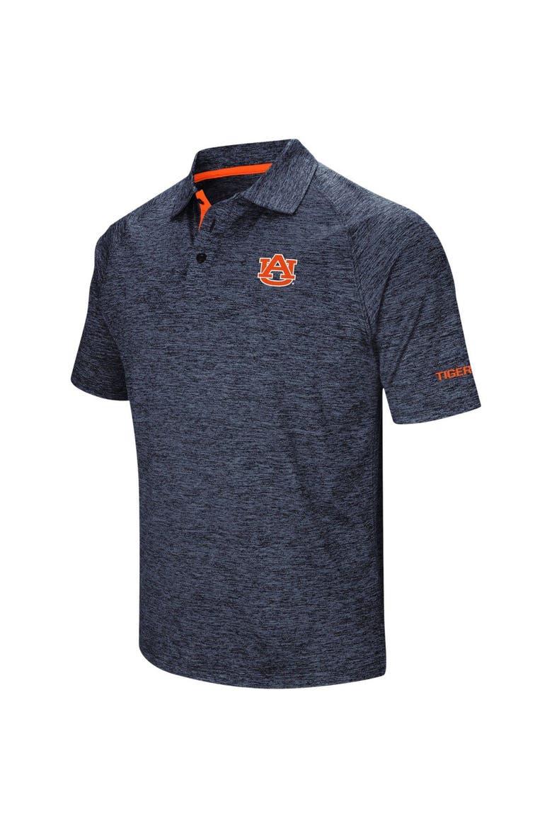 Men's Colosseum Navy Auburn Tigers Down Swing Polo, Alternate, color, Heather Navy