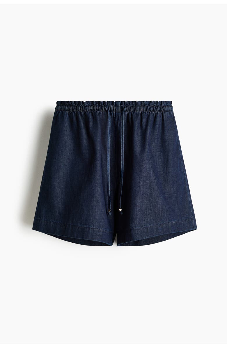 H&M Denim Drawstring Shorts, Alternate, color, Dark Denim Blue