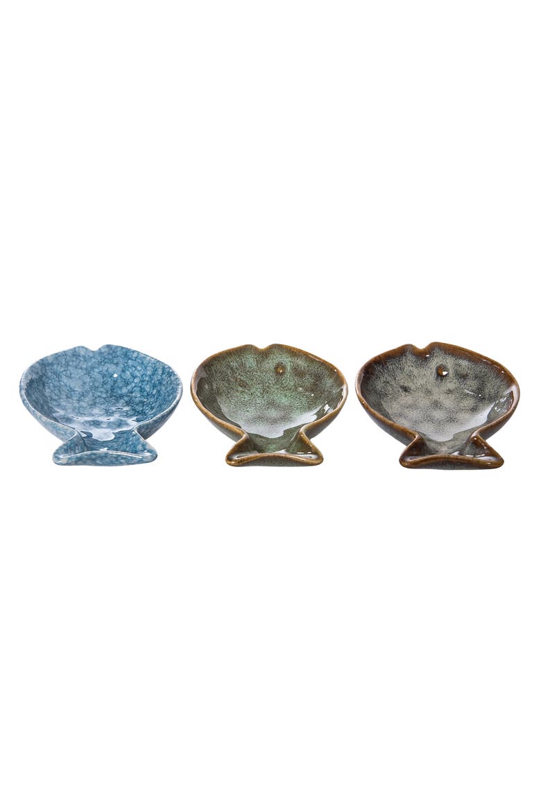 Fish Accent Dish Plates Set of 3, Alternate, color, Green