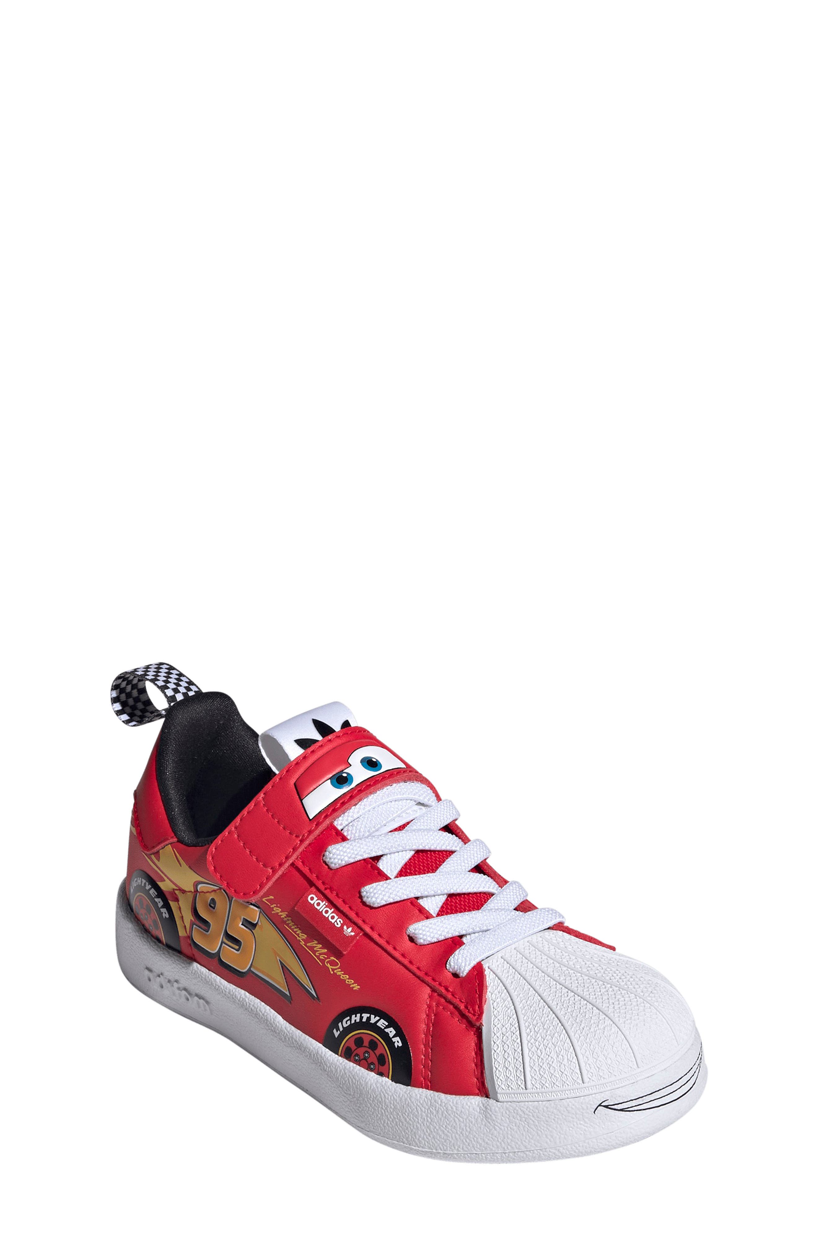 adidas Kids' x Pixar Cars Adiform Superstar Sneaker, Alternate, color, Pure Ruby/ White