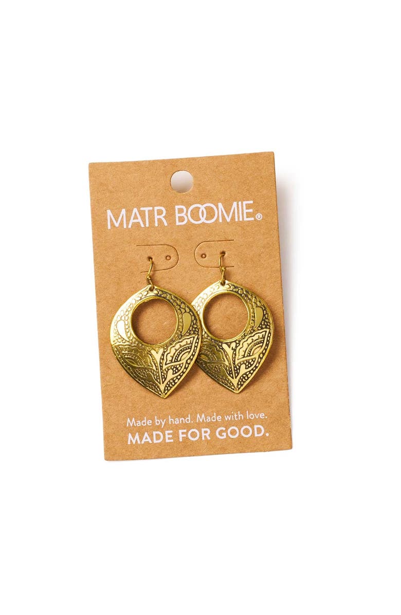 Matr Boomie Yashi Embossed Statement Earring, Alternate, color, Gold