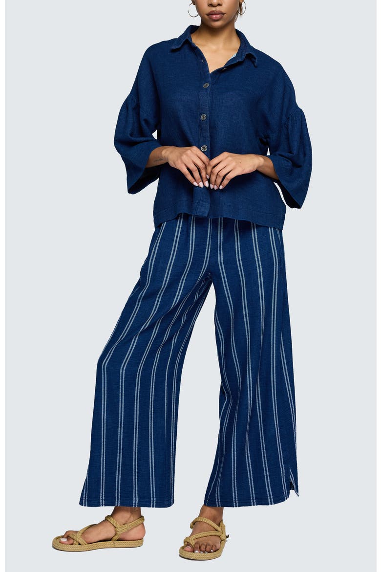 Azalea Denim Muslin Pants, Alternate, color, Stripe Denim
