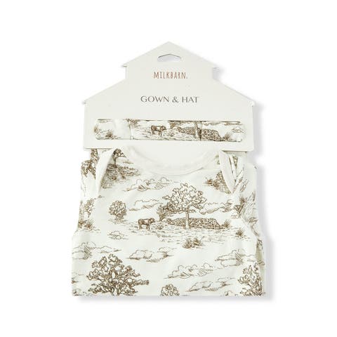 Luxe Stretch Newborn Gown and Hat Set (Baby)