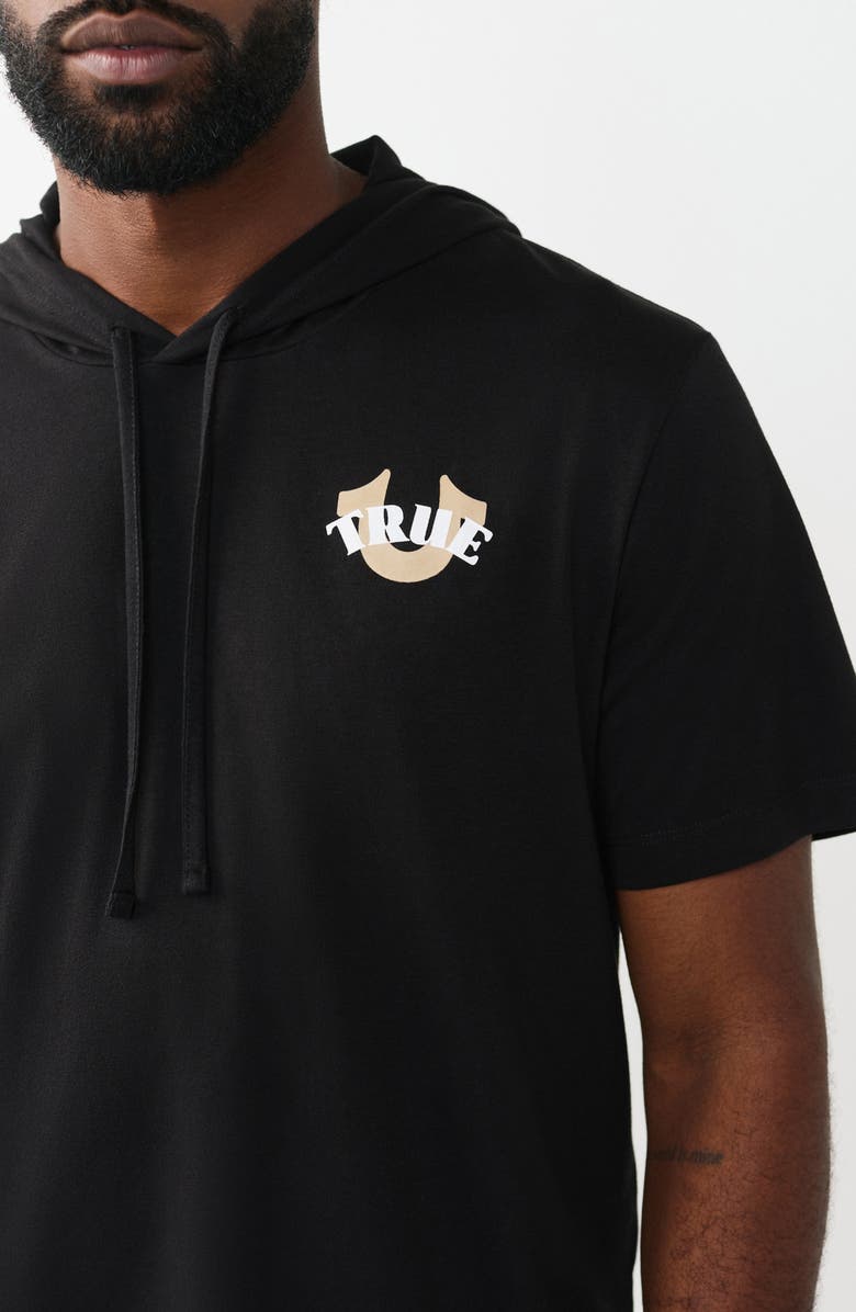 True Religion Circular Hoodie T-Shirt, Alternate, color, Jet Black