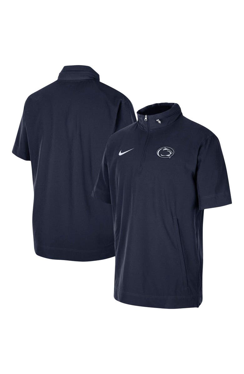 Nike Men's Nike Navy Penn State Nittany Lions Coaches Quarter-Zip Short Sleeve Jacket, Main, color, 