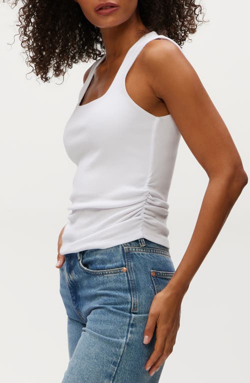 Michael Stars Maribel Square Neck Rib Tank In White