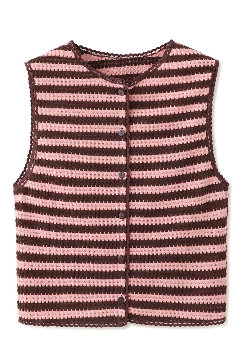Stripe Sweater Vest, Alternate, color, PASTEL PINK