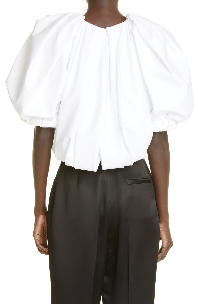 Khaite Rene Puff Sleeve Cotton Crop Top, Alternate, color,