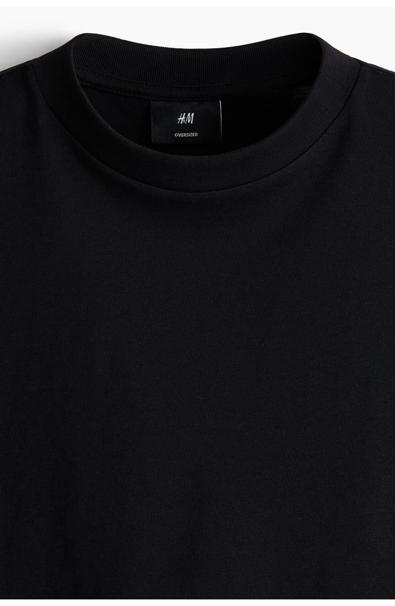 H&M Oversized Fit Cotton T-shirt, Alternate, color, Black