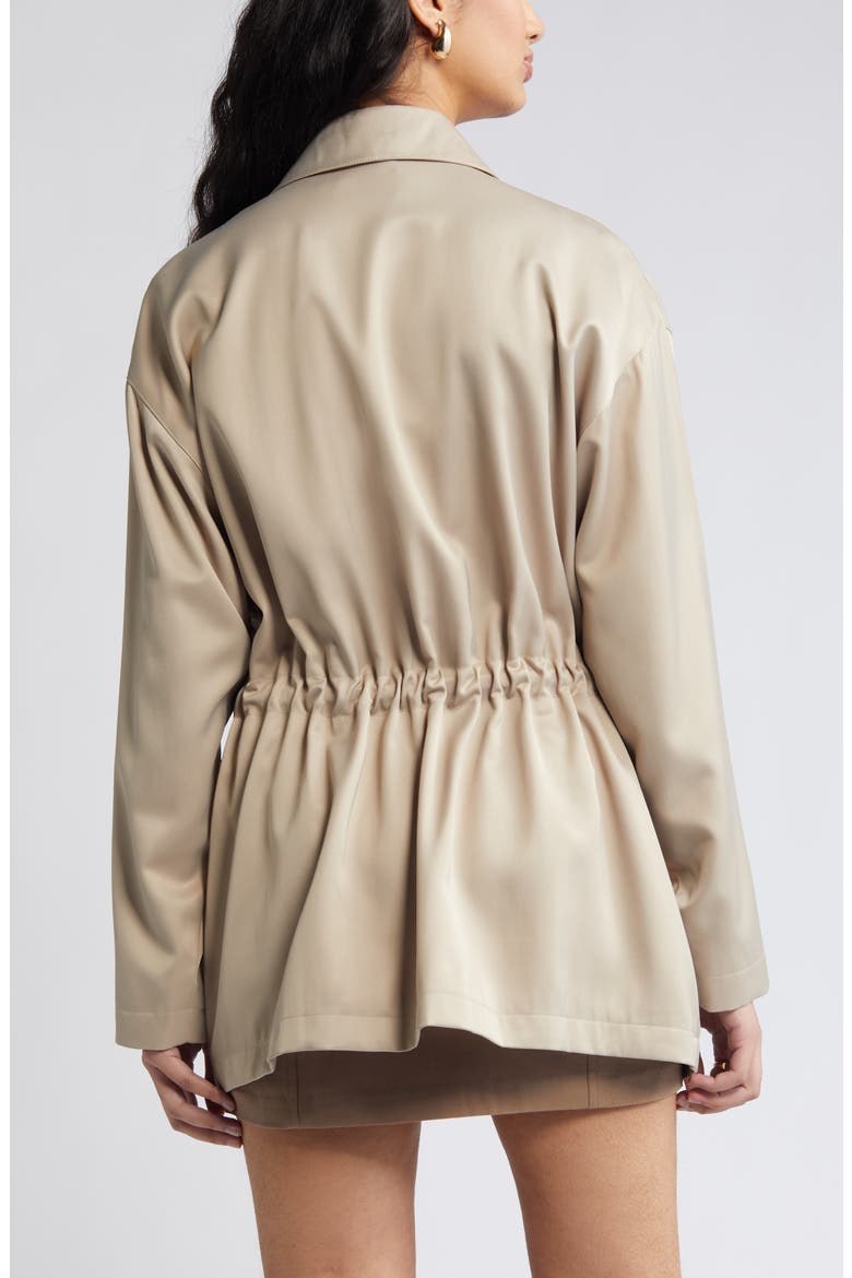 Satin Utility Jacket, Alternate, color, TAN OXFORD