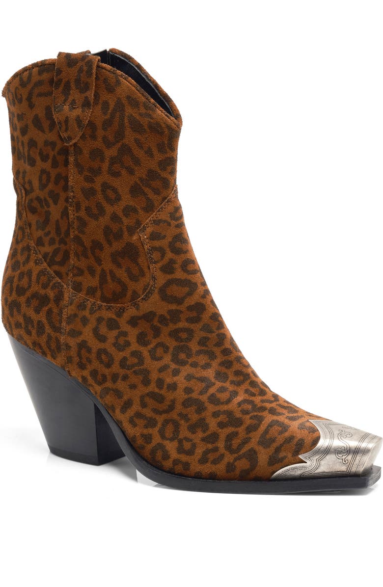 Free People Brayden Western Boot, Main, color, Leopard Suede