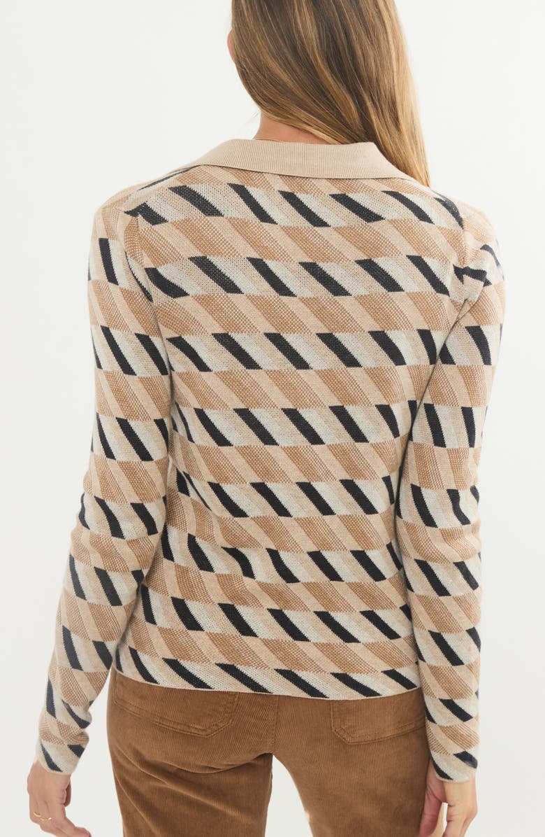 Marine Layer Morgan Polo Sweater, Alternate, color, Neutral Geo