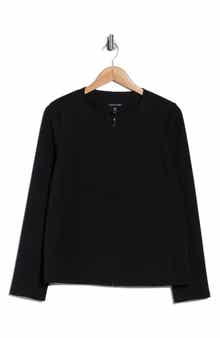 Eileen Fisher Cotton Blend Ponte Full Zip Jacket