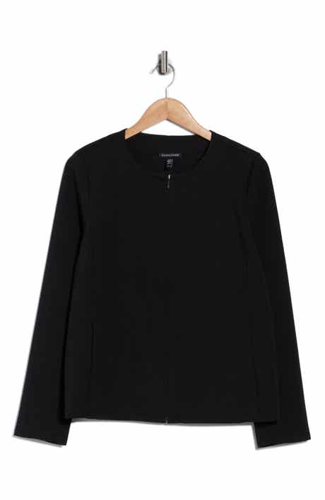 Eileen Fisher Cotton Blend Ponte Full Zip Jacket