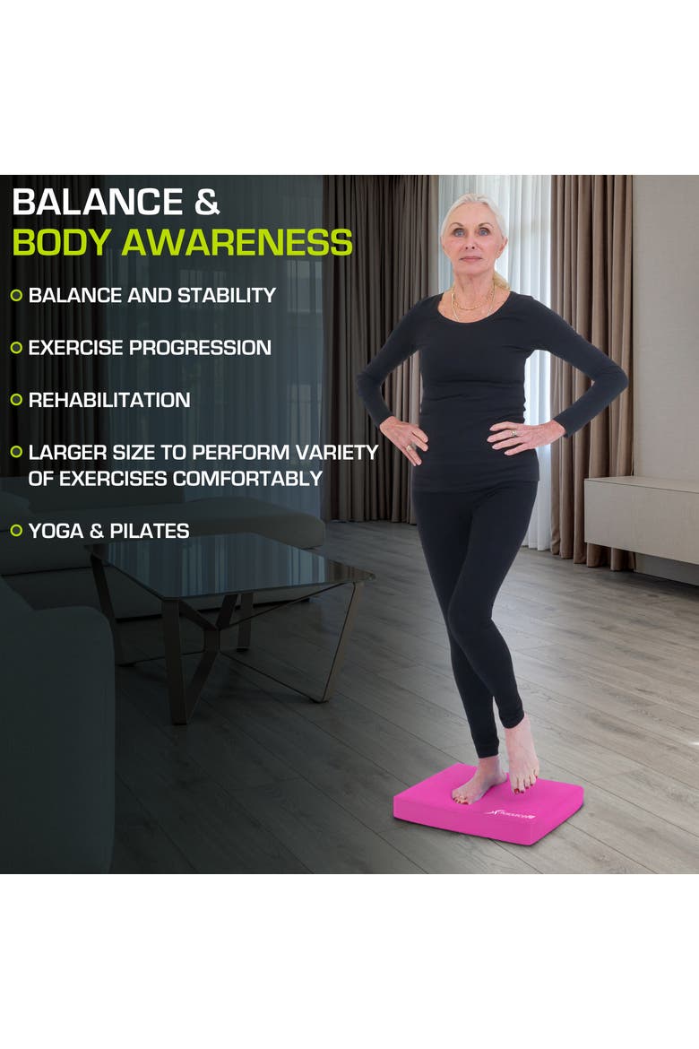 Exercise Balance Pad, 18.75 x 15-in, Alternate, color, Pink