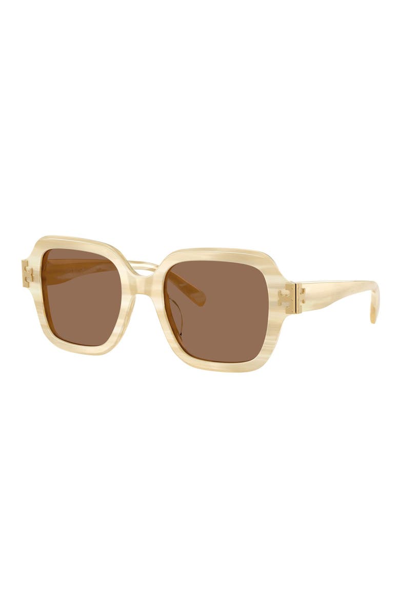 51mm Square Sunglasses, Alternate, color, IVORY HORN / BROWN