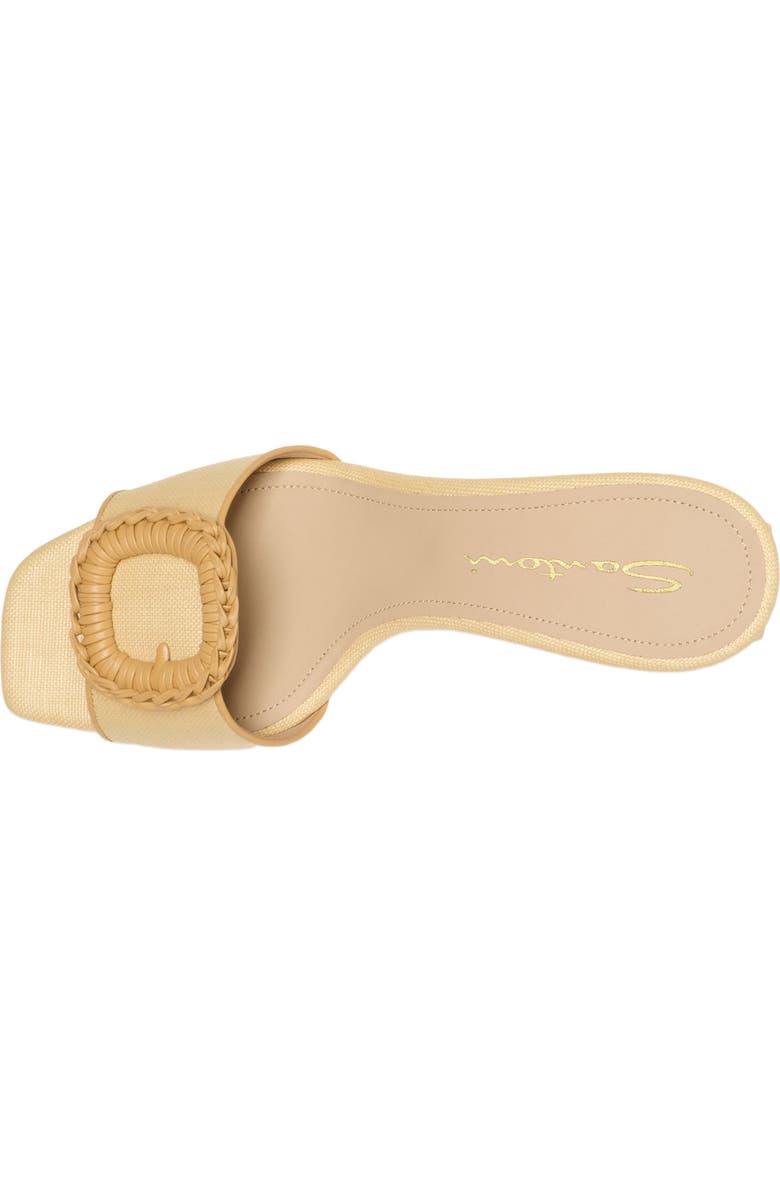 Santoni Women's raffia mid-heel sandal, Alternate, color, Natural
