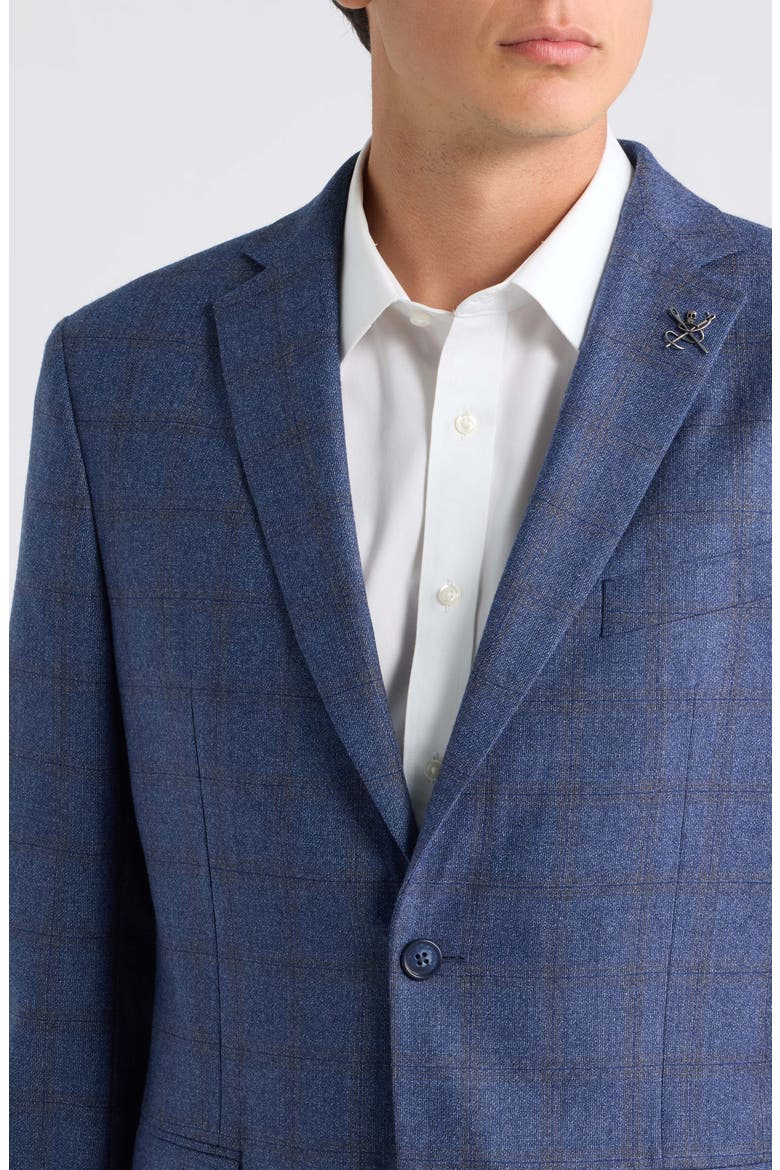 Bleecker Windowpane Stretch Wool Suit, Alternate, color, BLUE
