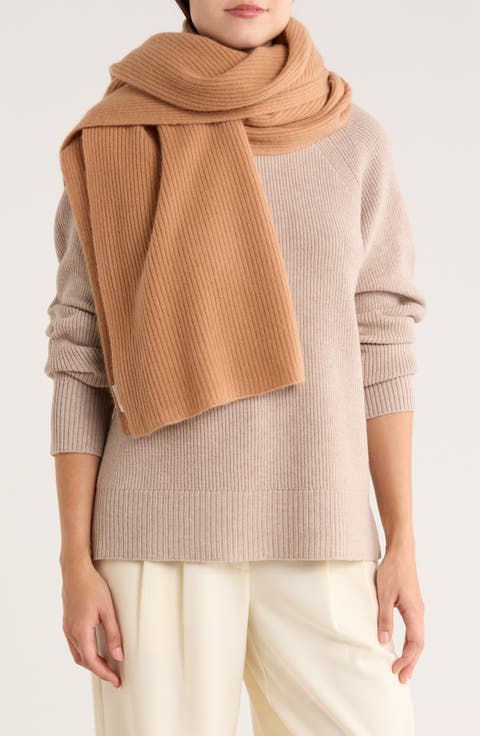 Cashmere Ribbed Wrap Scarf