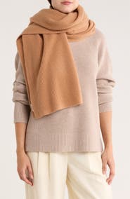 Portolano Cashmere Ribbed Wrap Scarf