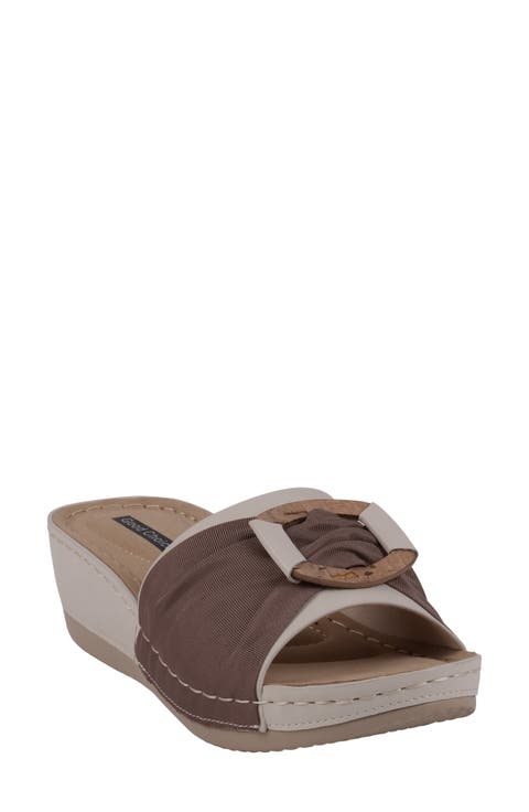 Ellen Platform Wedge Slide Sandal (Women)