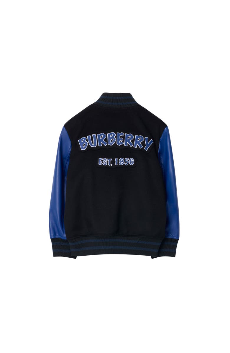 Burberry Wool Cashmere Bomber Jacket, Alternate, color, Black