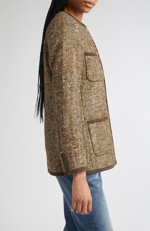 Golden Goose Journey Boxy Tweed Jacket In Brown